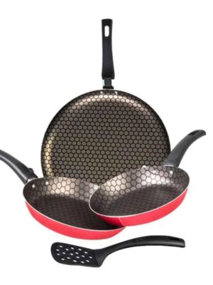 Jgo. De Sartenes 3pzas 30_24_20cm Color Rojo + Accesorio 973428 Jgo. De Sartenes 3pzas 30_24_20cm Color Rojo + Accesorio 973428
