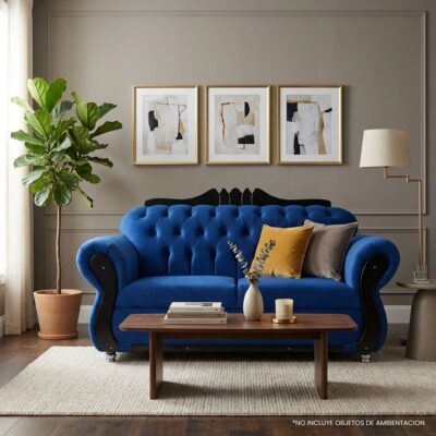 Sala México Terciopelo Azul