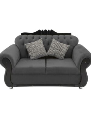 Sala México Gris - Loveseat 2 Sala México Terciopelo Gris