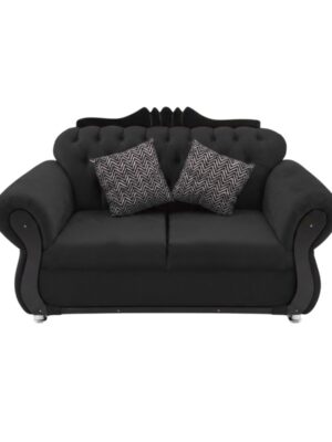 Sala México Negro - Loveseat 2 Sala México Terciopelo Negro