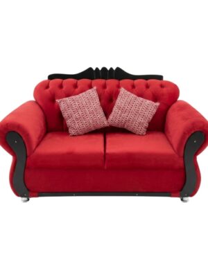 Sala México Roja - Loveseat 2 Sala México Terciopelo Rojo